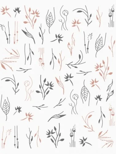 Nagelsticker - Aufkleber selbstklebend - Nail Sticker - rosegold schwarz Blumen Herbst Ast Blätter